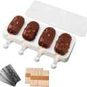 Silicone Popsicle Molds Set, Cakesicle Molds Silicone, Cake Pop Molds, Ice Cream Molds with 100 Wooden Sticks and 100 Bags, BPA Free (Large Size)