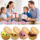 Dumpling Squishies,Giant Glitter Dumpling Box,Colorful Sensory Toys Stress Relief Ball,Soft Squeeze Decompression Dough Gift for Adults (A-2PC)