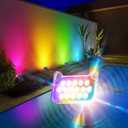 WdtPro 6 Pack Solar Color Changing Spot Lights, 10 Lighting Modes, Multicolor RGB Outdoor Lights, 9 Colors Auto Cycling Landscape Spotlights for Yard Garden Decoration