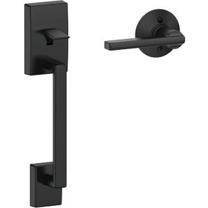 Schlage FE285 CEN 622 LAT Century Front Entry Handleset with Latitude Lever, Lower Half Grip, Matte Black (Standard Interior Trim)