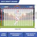 Fantasy Football Draft Board,6 x 4 Feet -Up to 14 Teams & 500+ Player Stickers & Draft Guide