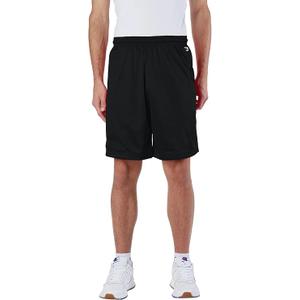Champion Men's Polyester Mesh 9" Athletic Shorts Without Pockets, Black, Medium