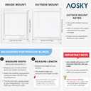 AOSKY 2 Inch Cordless Faux Wood Blind, Faux Wood Blinds for Indoor Windows, Horizontal Window Shades for Living Room, White, 34.5" Wide x 60" Long