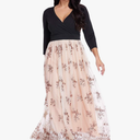 GRAPENT Women's Plus Size Sequin 3/4 Sleeves Evening Gown Party Long Maxi Dress 3XL