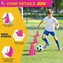 12pcs Cones 9 Inch Soccer Cones and Plastic Traffic Cones, Durable Cones for Sports Training, Ideal for Soccer, Basketball, Football, Skating, and Agility Drills Practice