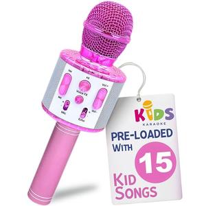 Move2Play, Kids Karaoke Microphone | Includes Pre-Loaded Songs & Bluetooth | Kids Birthday Party Gift | Toy for All Ages 2, 3, 4, 5, 6+ Year Old Girls, Boys & Toddlers