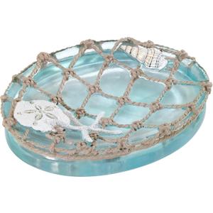 Avanti Linens - Soap Dish, Resin Countertop Soap Holder, Beach Inspired Bathroom Accessories (Seaglass Collection)