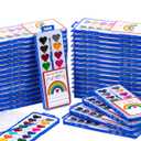 36Pack Heart Watercolor Paint Set with Paintbrush for Kids, Valentines Day Gifts for Kid Prizes Exchange Gifts Valentines Party Favors for Preschool Classroom School