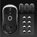 immoenuc Universal Glass Mouse Skates Smooth Durable Thin Ultra Strong Glass Mouse feet Game Mouse Accessories 6mm*8 Pieces for All Mouse DIY Hexagon（Forward Black）