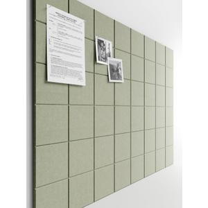 Bumusty Large Cork Board Alternative-47 x35 Felt Bulletin Board Tiles, with 30 Pushpins, 70 Adhesive Tabs, 12-Pack Slat Wall Paneling, Cork Boards for Office Push Pin Board Felt Board-Sage