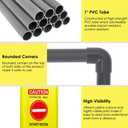 4 Panels Safety Barricade,7.8 FT Foldable Security Sign Barrier,Heavy Duty PVC Frame Barricade,DO NOT Enter" Gate High Visibility Caution Symbol Crowd Control