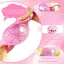 Glitter Dumpling Squishy Toy, Slow Rising Soft TPR Stress Relief Squishy for Adults & Kids – Cute Bao Bun Desk Decoration, Anxiety Relief Fidget, Party Holiday Birthday Gift (1PCS，Pink)