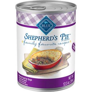 Blue Buffalo Family Favorites Adult Wet Dog Food, Made with Natural Ingredients, Shepherd's Pie, 12.5-oz Can (Pack of 12) Best By 06/21/29
