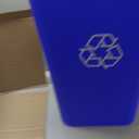 Amazon Basics Rectangular Commercial Office Wastebasket, Easy to Clean, Lightweight, 10 Gallon, Blue, Recycle Logo
