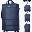 Hanke Suitcases with Wheels Expandable Foldable Luggage Bag Suitcase Collapsible Rolling Travel Bag Duffel Bag for Men Women Lightweight Suitcases without Telescoping Handle, Blue