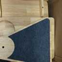 Wondering Whiskers Cat Wall Shelves – Cat Wall Climber with Cat Scratch Post, Removable Bed, Climbing Steps, and Feeding Terrace with Glass Bowls, Waterproof Rubberwood Pet Furniture