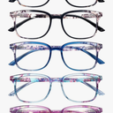 5 Pack Reading Glasses Blue Light Blocking for Women,Computer Readers with Spring Hinge