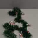 Christmas Garland with Lights, 8.2 FT Battery Operated Powerd 12 LED Bulb Lights Pine Cones Red Berry Decorations Lighted Xmas Lit Prelit Indoor Outdoor Window Home Mantle Fireplace Office Table Decor