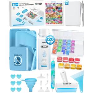 ARTDOT All-Inclusive Diamond Art Accessories Kits for Adults, Diamond Painting Tools with Bead Organizers and Storage Pens Sealer Roller Diamond Art Supplies for Beginners