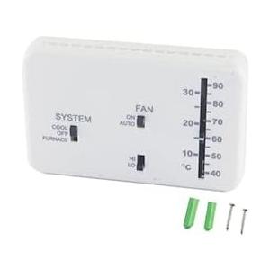 RV Thermostat Analog Replacement for Dometic 3106995.032, Cool Only/Furnace Control, Non Programmable Wall Mount Thermostat for Camper/Travel Trailer/Motorhome, White