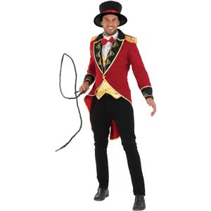 fun shack Ringmaster Costume for Men, Circus Ring Master Outfit, Carnival Costume for Themed Events and Parties (Large, Red)