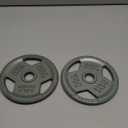 HulkFit 1 inch or 2 inch Cast Iron Weight Plate Set with Multi-Grip Handles and Enamel Coated for Barbells & Strength Training - Grey (Pack of 2)