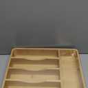 SMIRLY Silverware Drawer Organizer  Bamboo Kitchen Drawer Organizer, Adjustable Utensil Holder and Cutlery Tray, Drawer Dividers for Flatware and Kitchen Utensils (5 Slot, Natural)