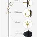 BUZUYE Modern Coat rack with marble base,Coat rack freestanding heavy duty with gold hooks,Entryway coat rack stand Coat Tree freestanding coat hanger stand for Hanging Clothes, Hats, Bags