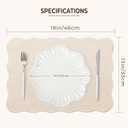 AHHFSMEI Faux Linen Placemats Set of 6 Heat Resistant Non-Slip Stain Proof Table Mats for Kitchen Dining Elegant Decor Place Mats (Beige), Rectangle