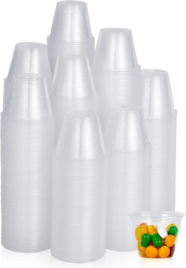 Lilymicky 500 Pack Disposable Medicine Cups (1oz), Medical Plastic Measuring Cups For Medical Purposes, or Mixing and Measuring Resin, Epoxy, DIY Arts & Crafts, Paint