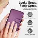for MagSafe Wallet, Magnetic Phone Wallet RFID Blocking, Slim 5-8 Card Holder with Cash Slot & Clear ID Window, Minimalist Mag Safe Wallets for iPhone 17/16/15/14/13/12 Series, Amethyst Purple