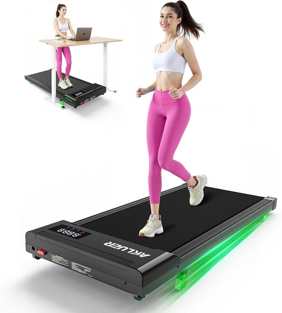 Akluer Walking Pad Treadmill, Portable Under Desk Treadmill 330lbs Capacity, Compact Treadmills Mini Walking Pad, 2.5HP Portable Treadmills with Remote Control, for Home Office Small Space (Dark black)
