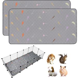 2Pcs Guinea Pig Cage Liners,Guinea Pig Fleece Cage Liners24''X60'' Super Absorbent Washable Pee Pads Reusable for Rabbit Hamster Chinchilla
