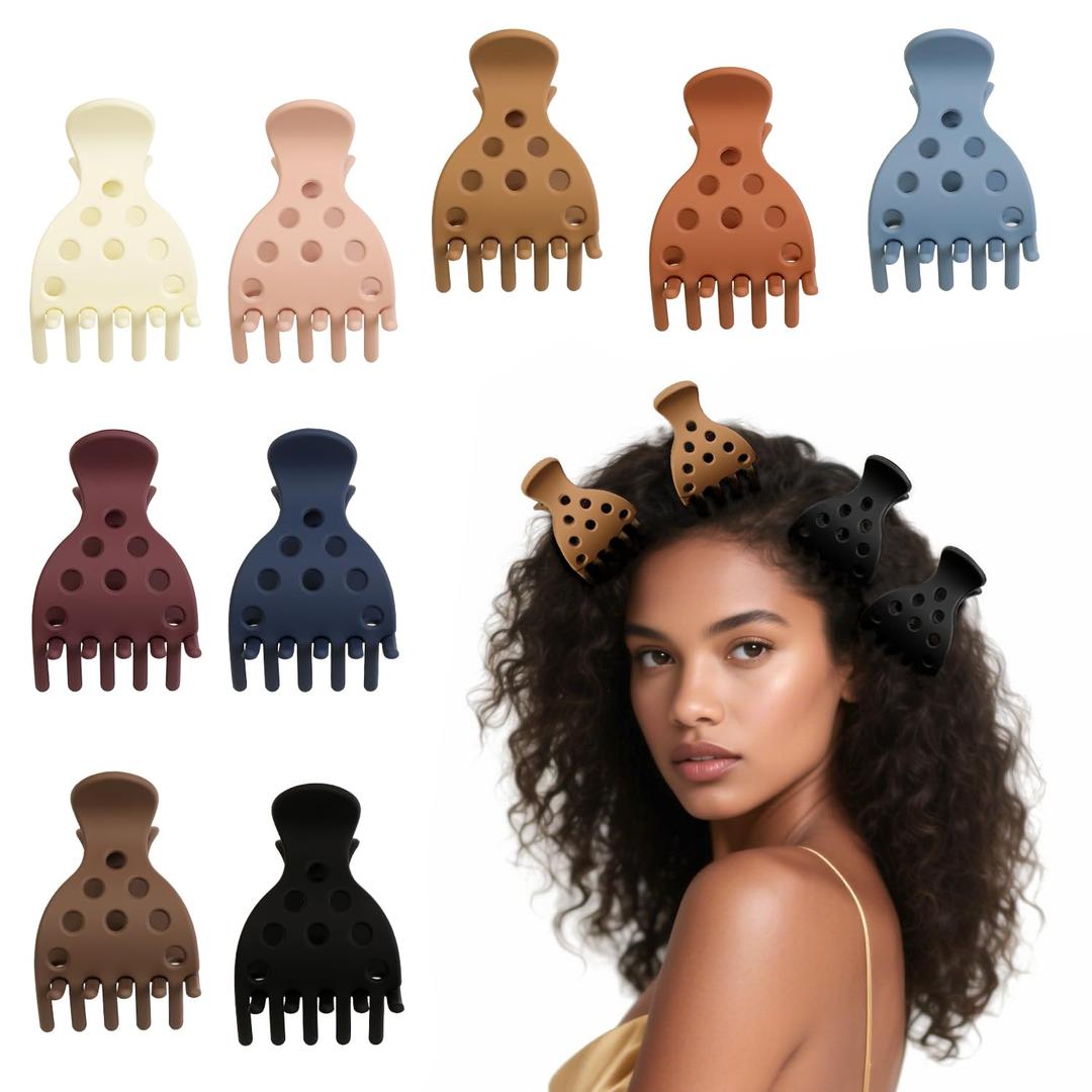 9 Hair Volume Clip for Styling,Root Claw Clips for Women Curly Thick Hair, Root Liffter for Bounce Curl (Brown)