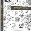 Recipe Binder with Plastic Sleeves, Full Page Cards and Dividers, Recipe Binder 8.5x11 3 Ring, Blank Recipe Book Binder to Write in Your Own Recipes (Grey Veggies)