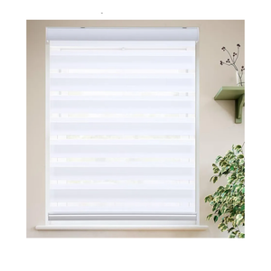 MYshade Roller Shades Zebra Blinds for Indoor Windows Cordless Day and Night Light Filtering Dual Layer Roller Window Blinds & Shades, Easy to Install, Size 34" W x 72" H, White