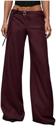 GORGLITTER Women's Low Rise Going Out Formal Dress Pants Wide Leg Work Slacks Pants Business Casual Outfits Trousers XS