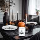 8 Pcs Halloween Dinnerware Set 8'' Vintage Halloween Plates and 11 oz Mugs Ceramics Vintage Dessert Plates and Coffee Mug Gothic Dinnerware for Indoor Outdoor Use Dinner Gift