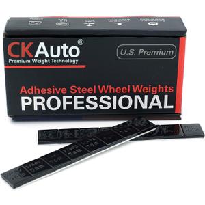 CKAuto 1/4oz, 0.25oz, Black, Adhesive Stick on Wheel Weights, EasyPeel Tape. Cars, Trucks, SUVs, Motorcycles, Low Profile, 60oz/Box, U.S. OEM Quality, (240pcs)