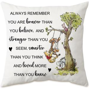 You're Braver Than You Believe Pillow Cover - Throw Pillow Cover Case Square Couch Pillow Cover Inspirational Sofa Bedroom Throw Pillow Gift for Daughter Son Kids Christmas 18''x18''