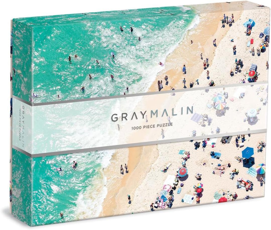 Galison Gray Malin The Seaside Puzzle, 1000 Pieces, 27 x 20  Difficult Jigsaw Puzzle with Stunning Beach Artwork  Thick, Sturdy Pieces, Challenging Family Activity