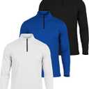 3 Pack:Men's Quarter 1/ 4 Zip Pullover Long Sleeve Athletic Mesh Quick Dry Dri Fit Shirt Gym Running Performance Golf Half Zip Up Top Thermal Workout Sweatshirts Sweater Sports Track Jacket-Set 3, XL