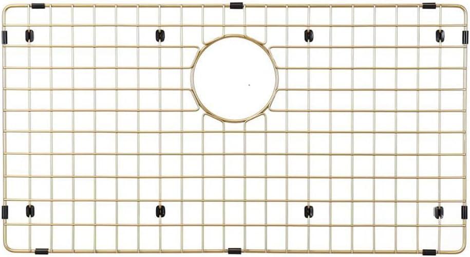 Sinks Protector Matte Gold 304 Stainless Steel Kitchen Sink Bottom Grid, Rack (27''x15'')