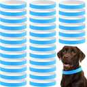 500 Count 20inch Adjustable Paper Dog Collars with Tear Resistant Waterproof Whelping Collars Paper Puppy ID Bands Adhesive Pet Identification Tags for Newborn Dog Cat Hospitals(Blue)