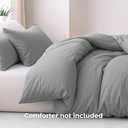 Pure Bedding Duvet Cover Queen Size - 3 Pieces Extra Soft Bedding Set, Includes 1 Duvet Cover 90x90 Inches with Zipper Closure & 2 Pillow Shams, Comforter Not Included, Light Grey