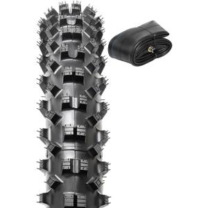 80/100-21 (4PR TT) 51M Dirt Bike Front/Rear Tire and Heavy Duty Inner Tube Compatible with 80/100-21 Off Road Pit Bike/Motorcycle Tire (P-262)