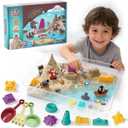 Waterplay & Sensory Sand Kit  2.2lb Pirate Adventure Play Sand for Kids Ages 4+, Water & Sandbox Play with Molds, Gems & Tools, Mess-Free, Non-Toxic Sensory Bin Filler