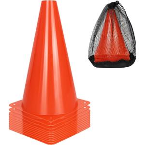 PXZBLG 12/24/50pcs Soccer Cones, 7" Soccer Cones, Plastic Traffic Cones, Training Cones for Basketball Football Skating Drills Practice (Red)