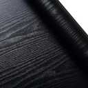 Black Silk Peel and Stick Wallpaper - Embossed Self Adhesive Removable Kitchen Cabinet Furniture Countertop Paper - Textured (17.7" x 590")