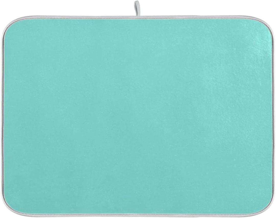 Baby Blue Dish Drying Mat for Kitchen Counter 18 x 24 In Absorbent Microfiber Dry Dishes Rack Mats Drainer Mat Dish Drying Pad for Countertops Decor